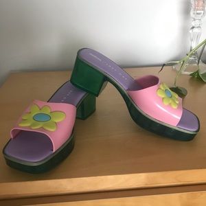 Melissa x Lazy Oaf slip-on sandals, size 9, multicolored